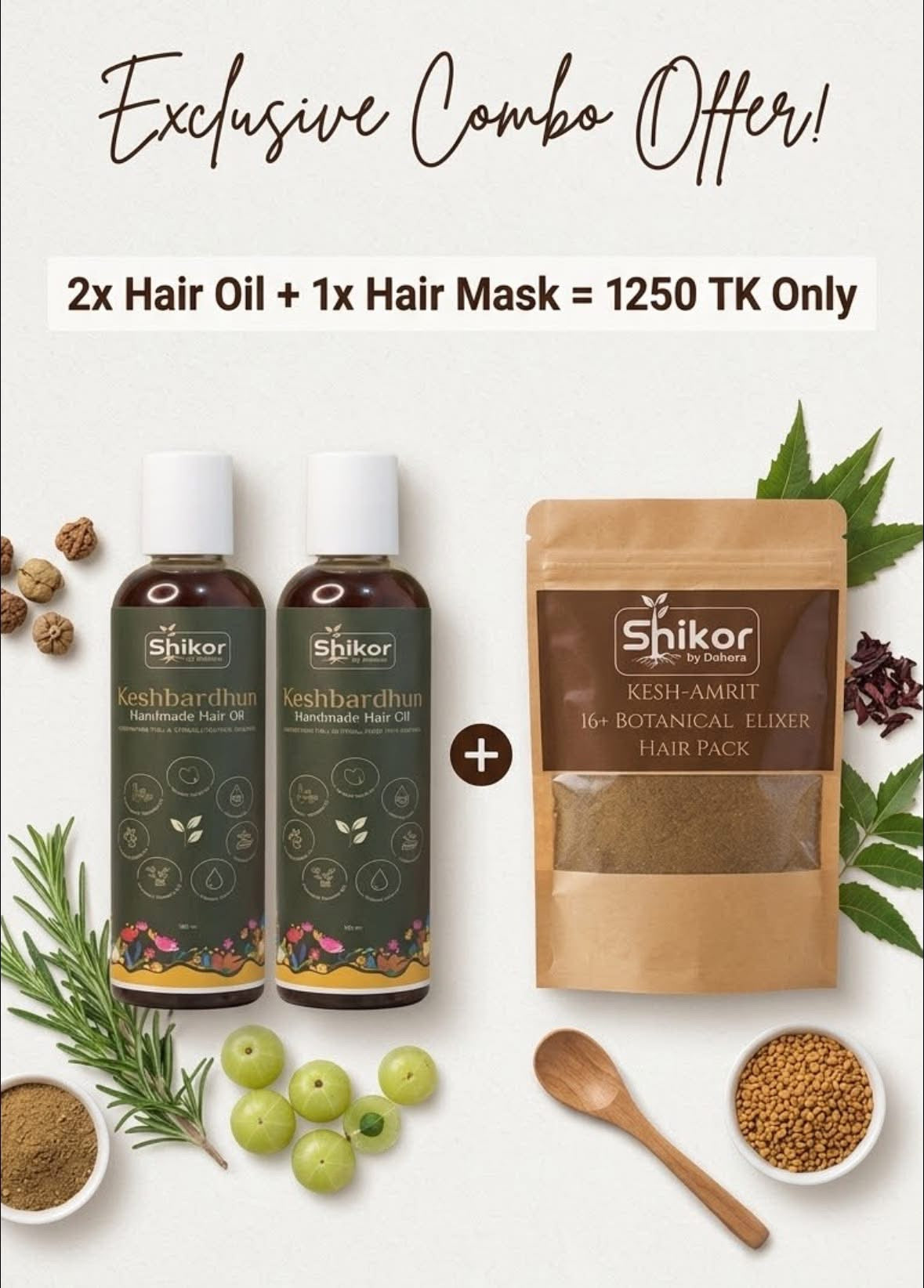 2 piece Keshbardhan oil + 1 piece Kesh Amrit Hair mask